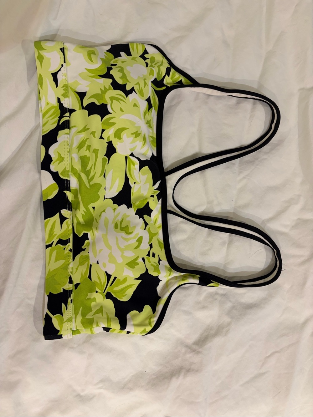 ZYIA Black Sports Bra with Lime Floral Accent -Rosemunde size M but runs small